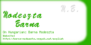 modeszta barna business card